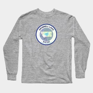 Montana Map - Grinnell Lake Long Sleeve T-Shirt